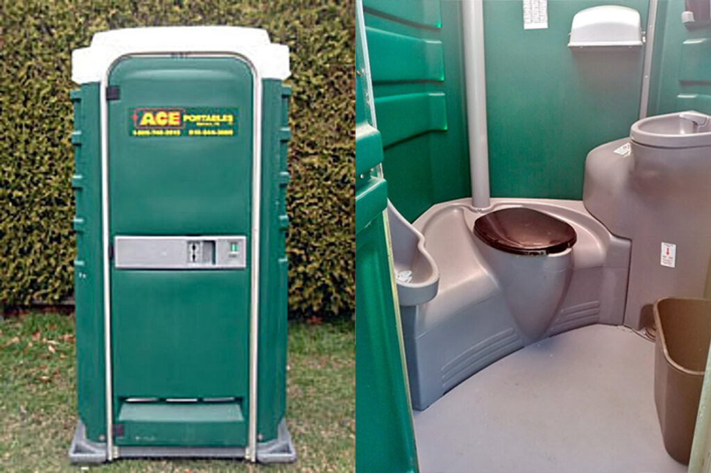 Deluxe Handwash Portable Toilet, Interior or Exterior