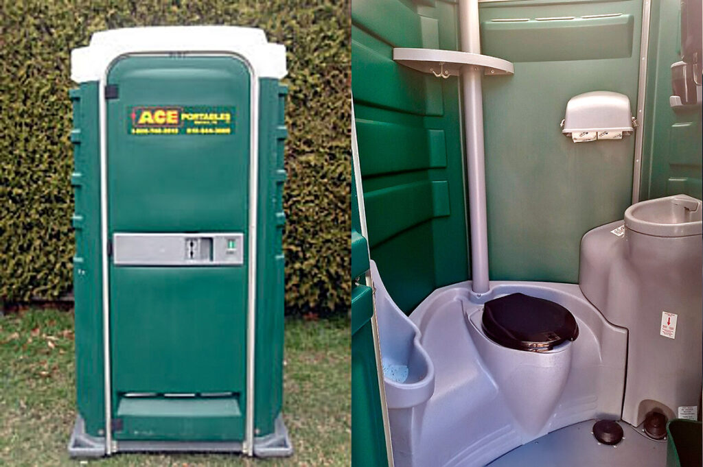 Flushing Portable Potty, Interior or Exterior